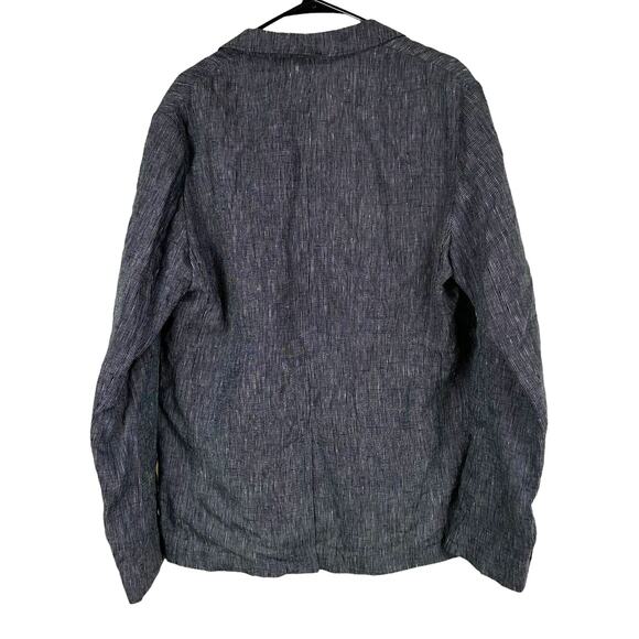 Ted Baker NWT Maver Fine Striped Linen Double Breasted Blazer Size 4 Large Gray - Picture 3 of 11